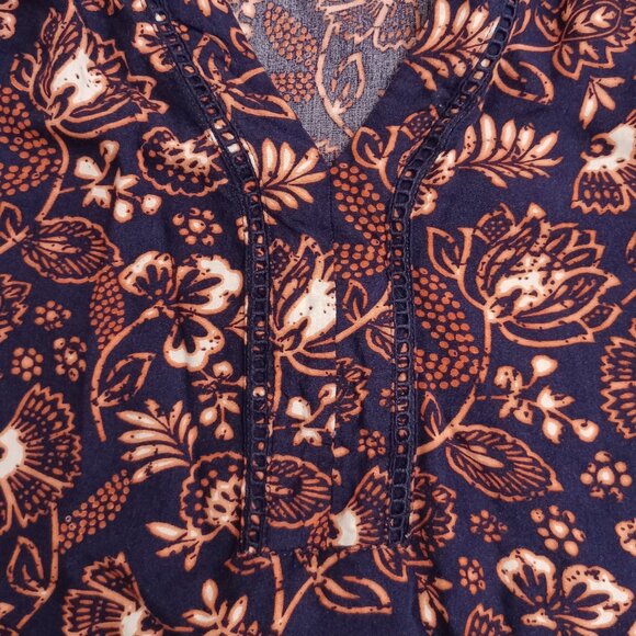 BOHO Gloria Vanderbilt Paisley V-Neck Blouse with Side Slits Size Medium - Picture 5 of 10